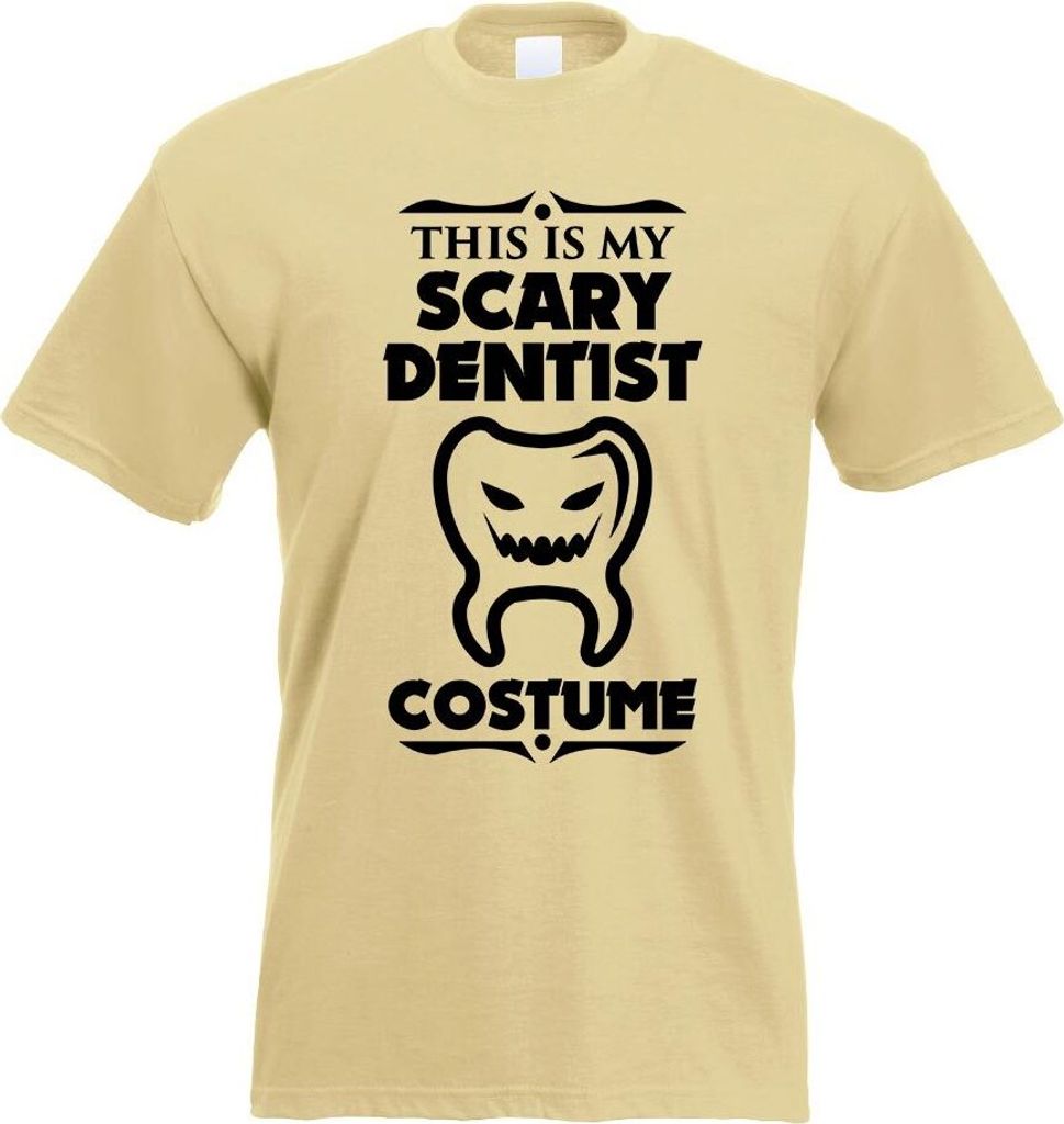 Kiwistar - T-Shirt - Khaki - My Scary Dentist Costume Motiv Bedruckt Funshirt Design Print - mit Motiv Bedruckt - Funshirt Design - Sport - Freizei...