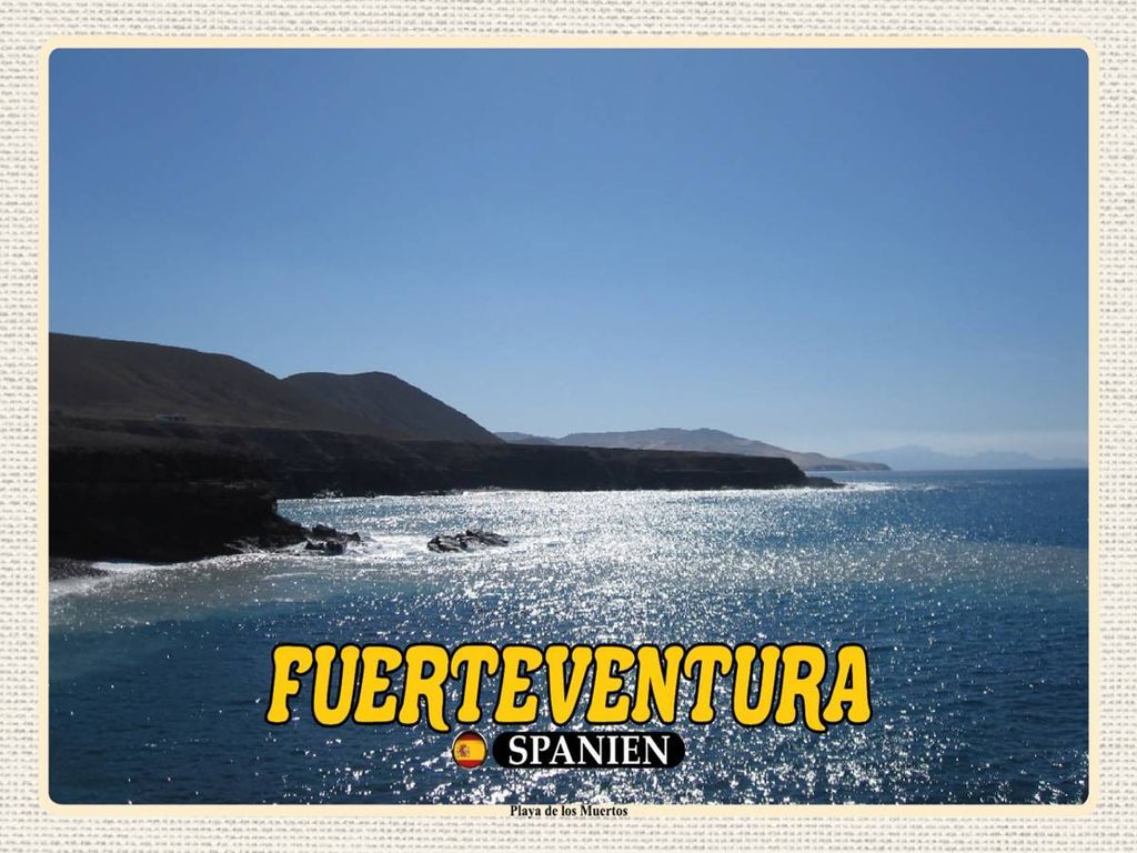 vianmo Holzschild 30x40 cm Fuerteventura Spanien Playa de los Muertos Bildmotiv Reisemotiv Abenteuer Reisen