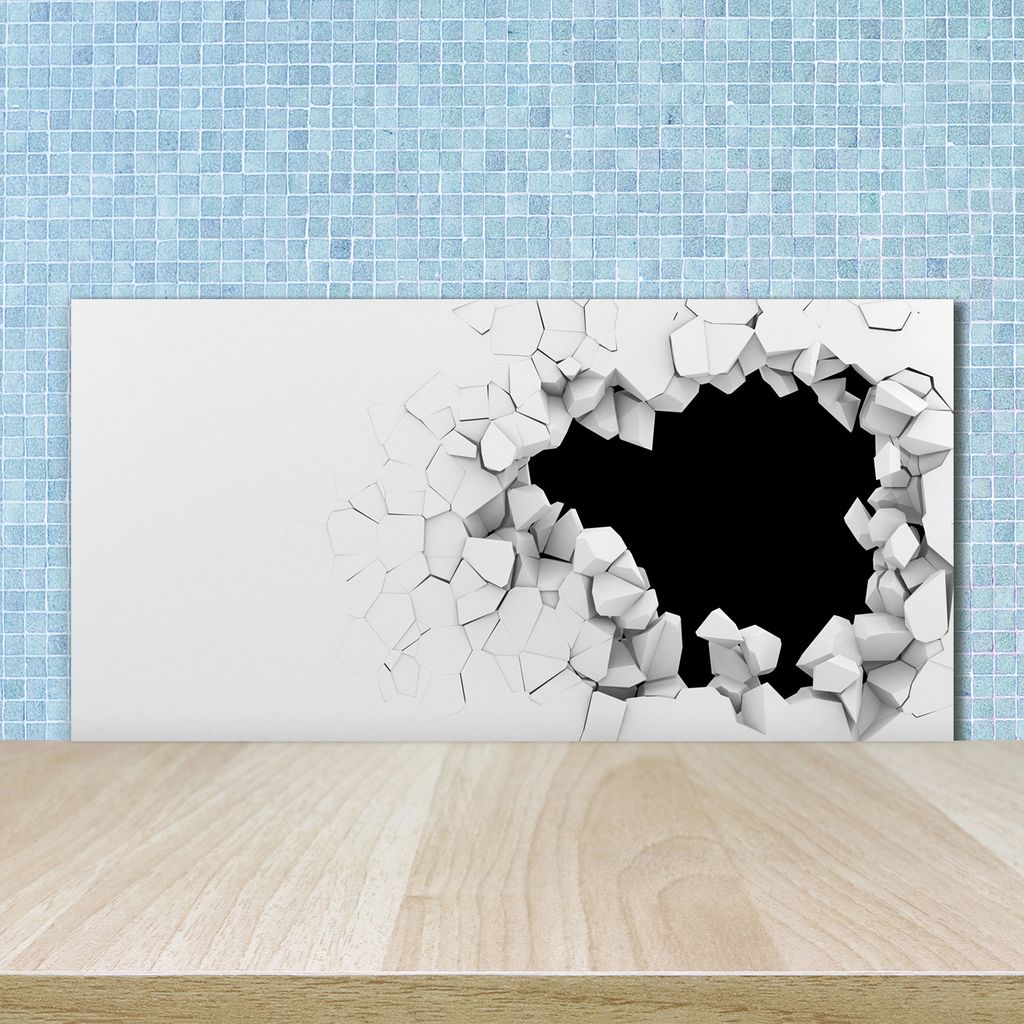 Tulup Küchenrückwand Spritzschutz aus Glas -100x50 -Spritzschutz auf gehärtetes GlasDeko Kunst Loch in Wand