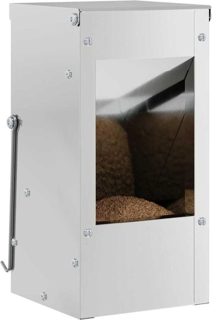 vidaXL Kaninchenfütterer Silber 12,5 x 12,5 x 25 cm Verzinkter Stahl