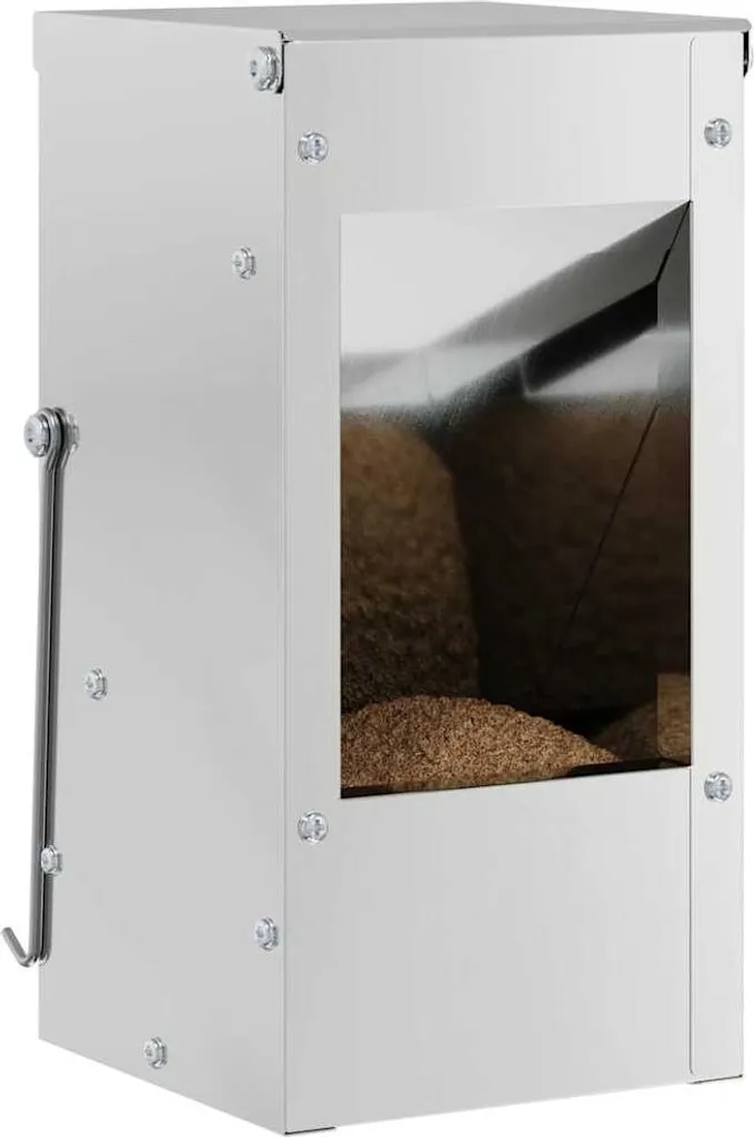 Mangiatoia a Tramoggia per Conigli 12,5x12,5x25 Acciaio Zincato