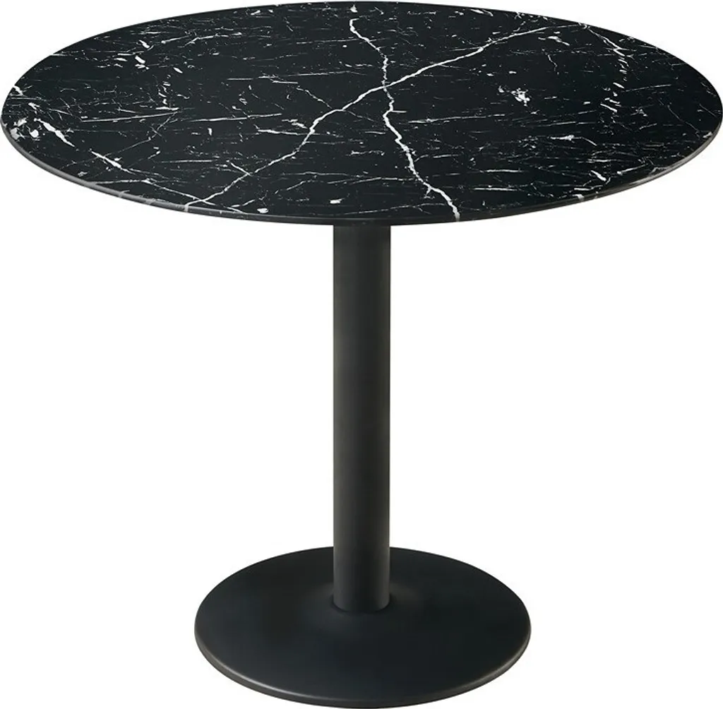 Table de cuisine compacte TASINI gain de place 4 personnes verre noir