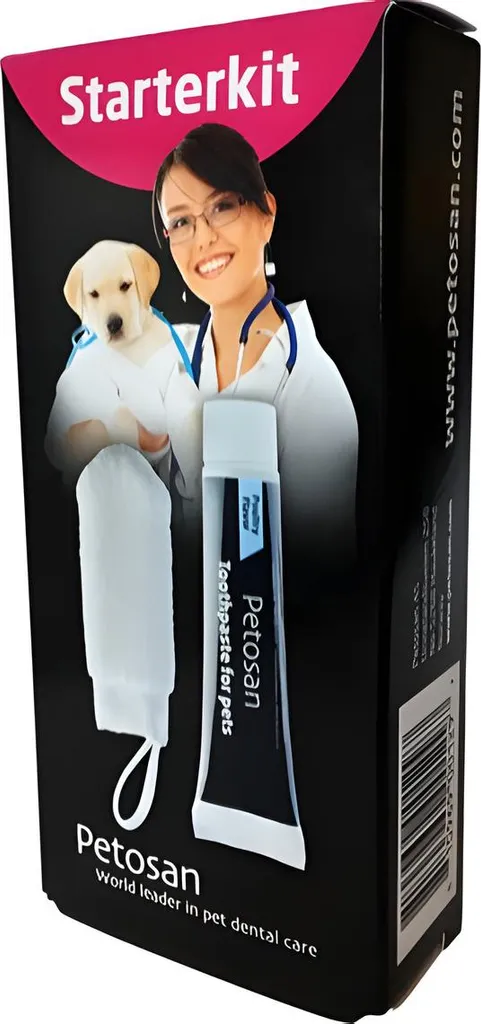 Doigtier Nettoyant et Dentifrice Petosan 20g Saveur Volaille pour Chiot