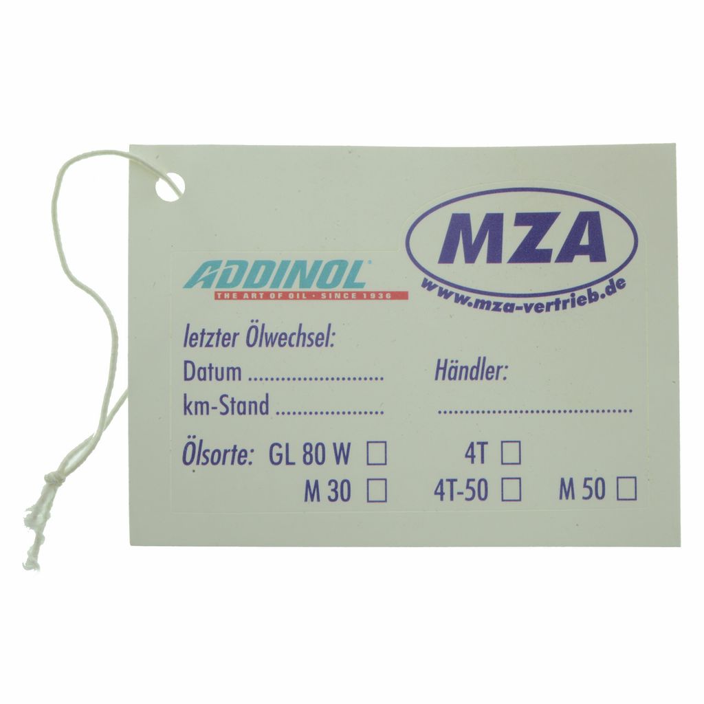 Addinol - Adesivo cambio olio MZA per ciclomotore / moto, Immagine del prodotto 