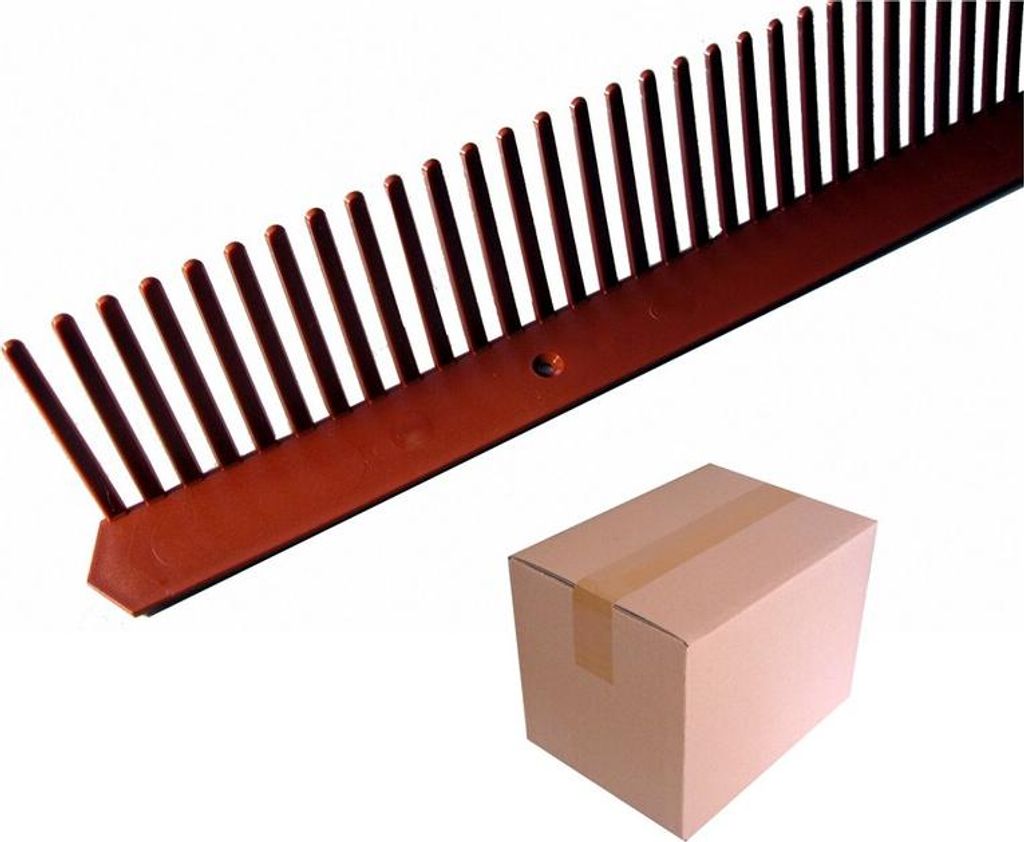Traufkamm, ziegelrot - 1,0 m Länge, Höhe 60 mm Höhe, 30er-Pack - Vogelschutz & Dachentlüftung - Flexibel