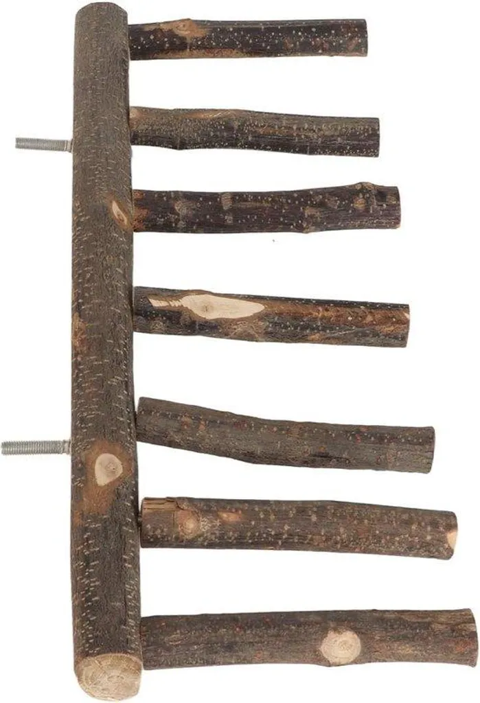Échelle en bois 7 échelons avec griffes pour oiseaux taille moyenne
