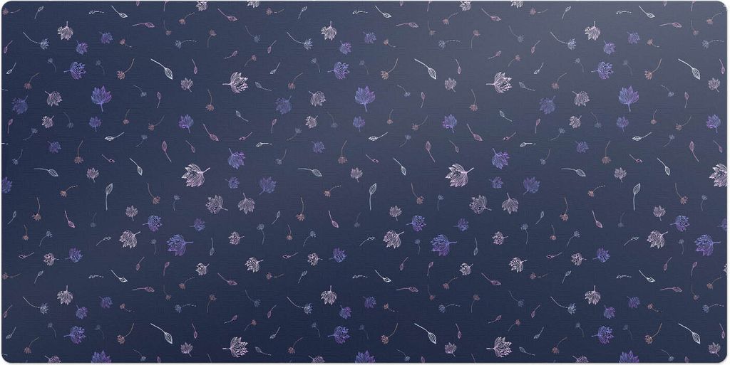 Blumennachtmuster– Schreibtischunterlage – Schreibtisch Tischunterlage – 120x60 cm – Unterlage Groß Schreibtischmatte