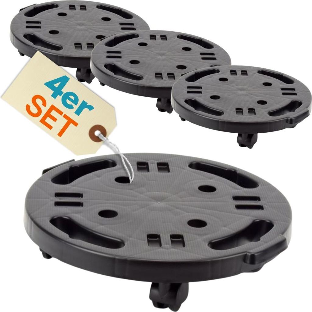 4er Set Transportroller Rollbrett Transportrollen Rollbrett Werkstatt Pflanzen Rollbretter Transport Möbelrollen flach Pflanzenroller rund Transpo...