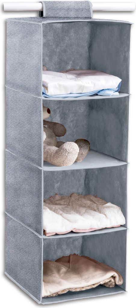 Centi Hängeaufbewahrung 4 Fächer - 84 x 30 x 30 cm - Grau Produktbild 