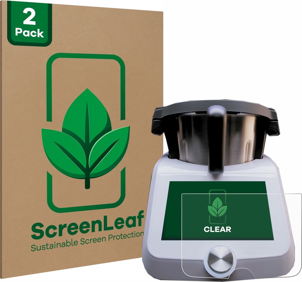 2x ScreenLeaf Schutzfolie für SilverCrest Monsieur Cuisine Smart nachhaltiger Displayschutz Display Schutz Folie Klar Transparent