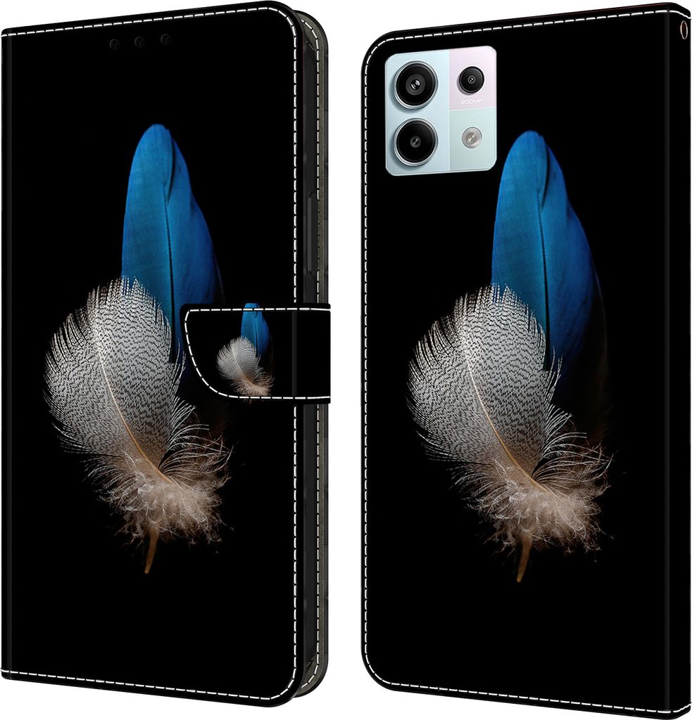 CLM-Tech Handyhülle kompatibel mit Xiaomi Redmi Note 13 Pro 5G Hülle - Tasche aus Kunstleder - Klapphülle mit Ständer und Kartenfächern - Schu...