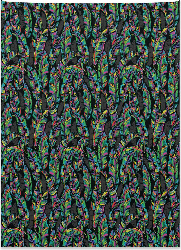Abakuhaus Bananenblatt Wandteppich, 90er Jahre Stil Regenbogen aus Weiches Mikrofaser Stoff Kein Verblassen Klare Farben Waschbar, 110 x 150 cm, Me...
