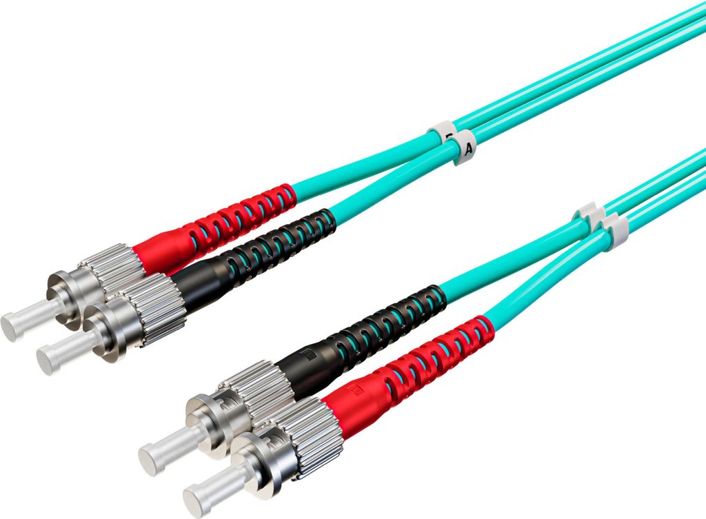 Duplex Patchkabel ST/ST 50/125μ OM3 aqua 1m