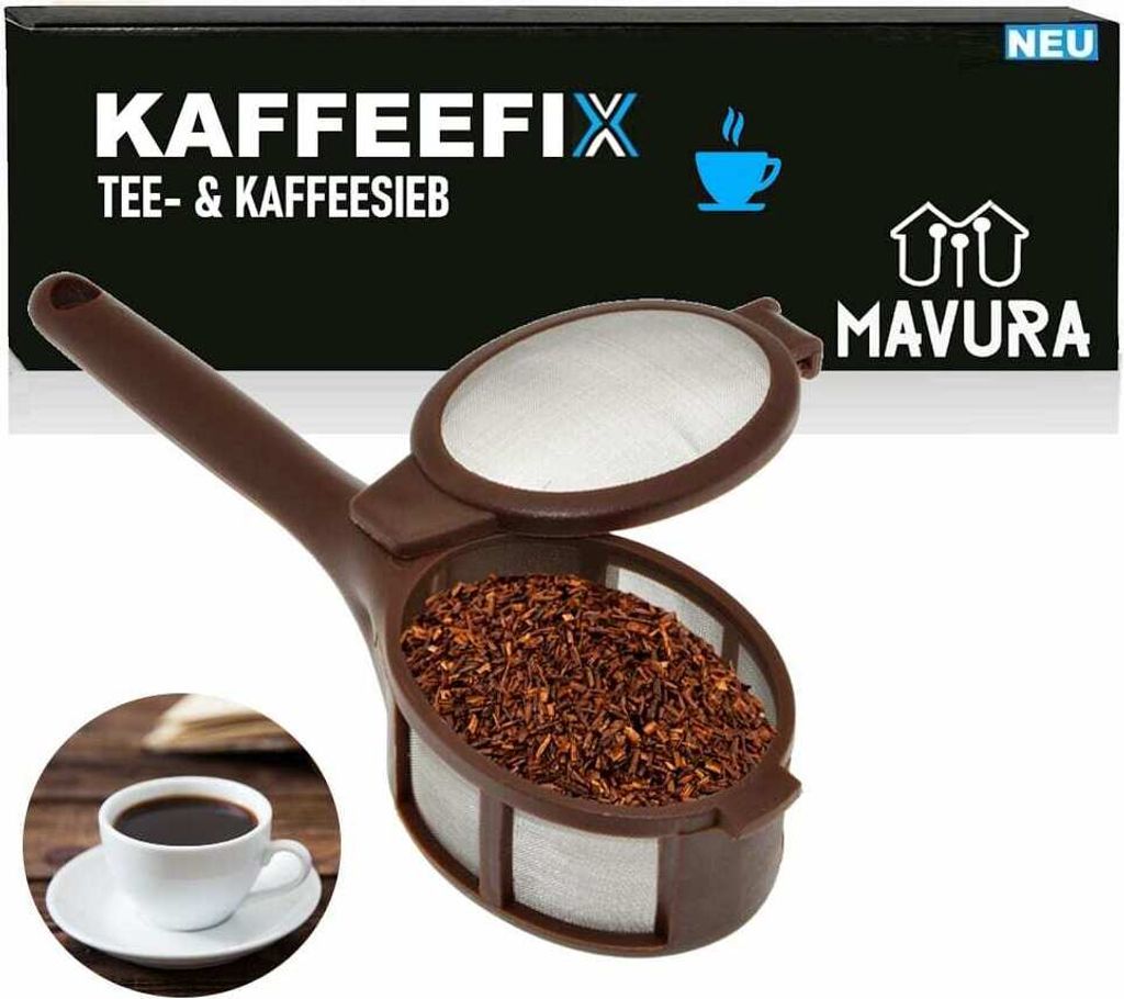 KAFFEEFIX Kaffeesieb Teesieb Teefilter Sieb Kaffeefilterhalter Camping Filter Filterkaffee Kaffeefilter für Losen Tee & Kaffee