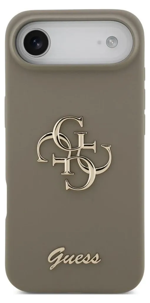 Coque GUESS iPhone 17 Air GUHCP17MSC4GSMW Silicone Brun Big 4G Script