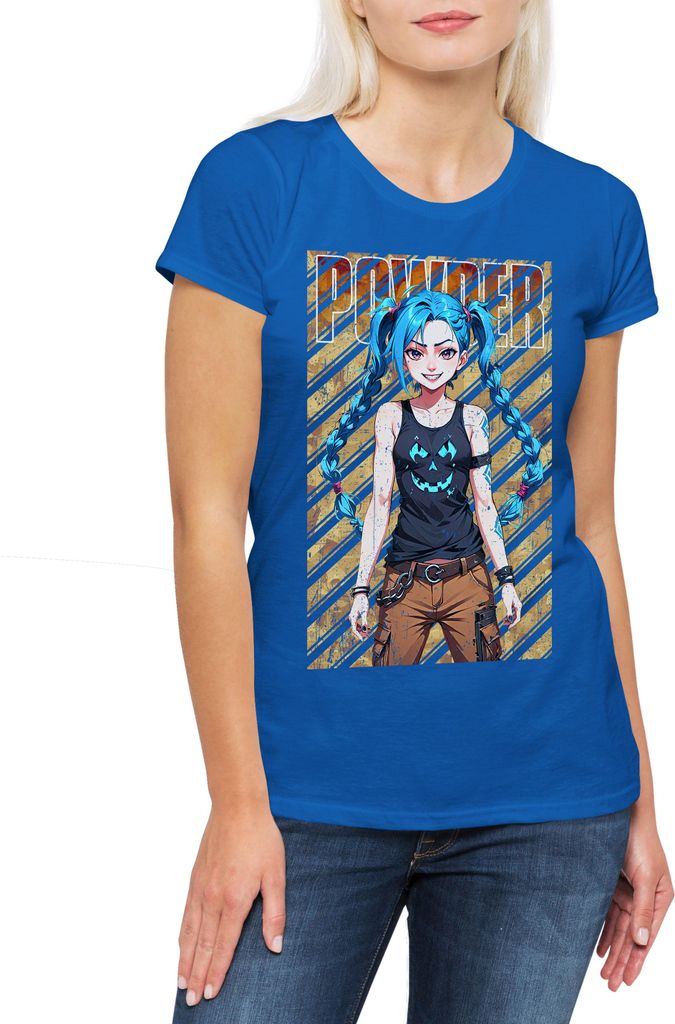 Urban Backwoods Jinx Powder, Damen T-Shirt, Farbe: Royalblau, Größe: 2XL