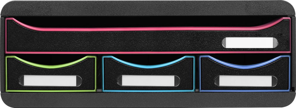 Exacompta TOOLBOX, Ablagemodul mit 4 Schubladen - Schwarz/Harlekin - 319914D
