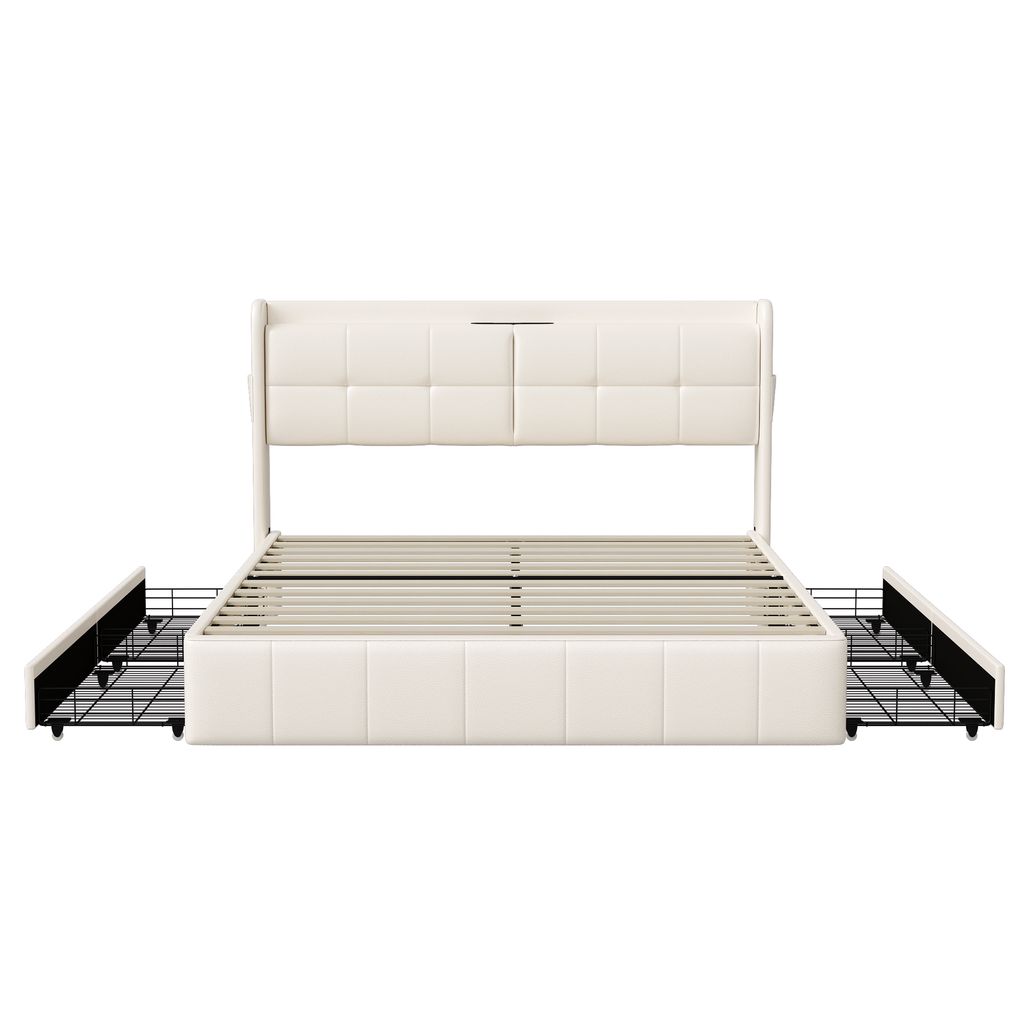 CDGlobal łóżko tapicerowane 160x200cm podwójne łóżko z Zdjęcie produktu 