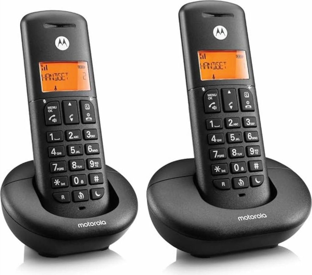 Téléphone Fixe Sans Fil Motorola E202 Duo Noir Image du produit 