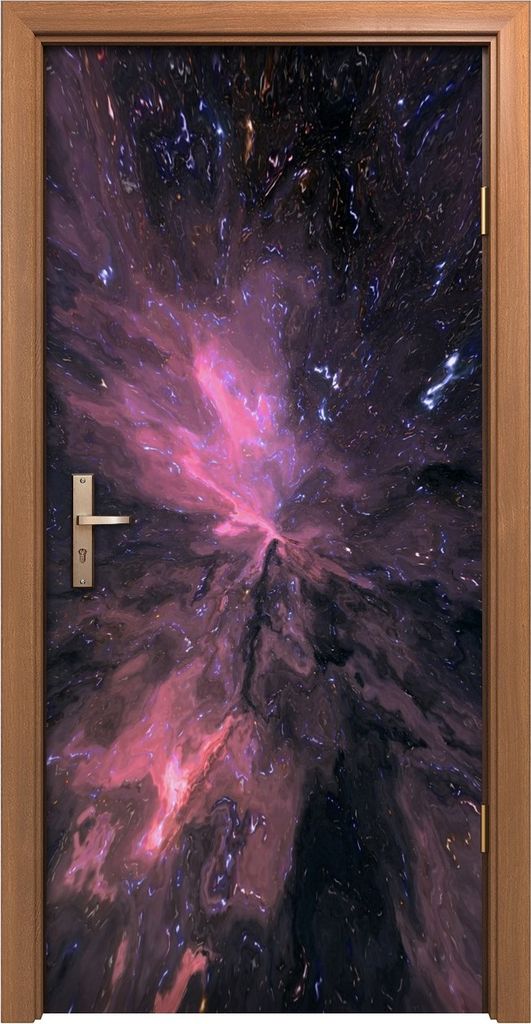 Türposter 90x200 cm Türaufkleber Türtapete Türfolie Klebefolie Kunst Abstrakte violette Aquarellfarbe