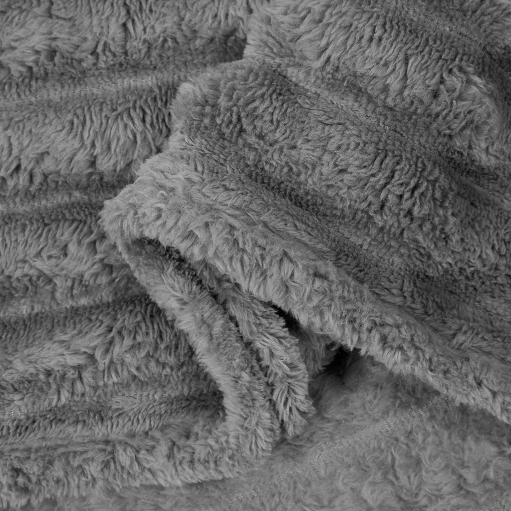 vidaXL Coperta grigio scuro 240 x 220 cm in pile - 6