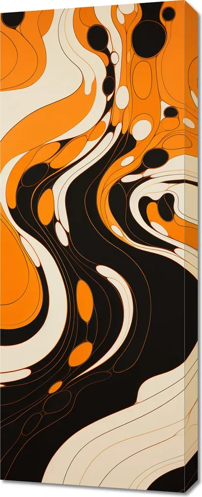 Quadro 40x100 cm Inchiostro danzante