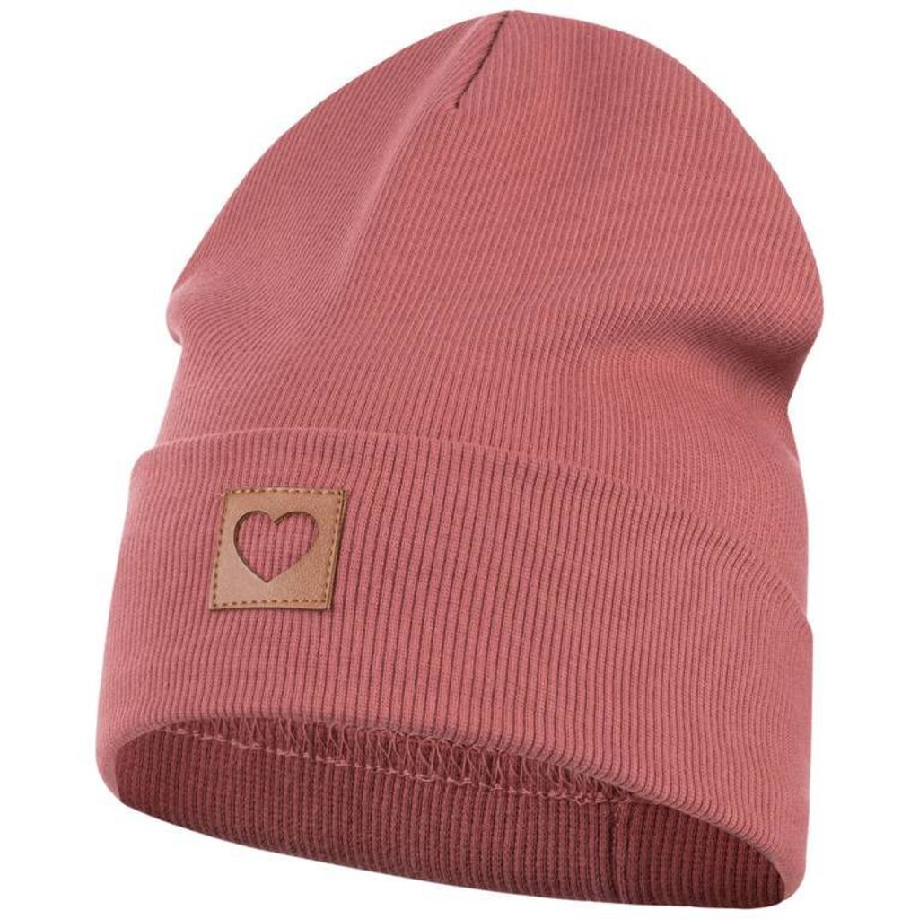 Smarilla Mütze Mädchen Damen Kinder Beanie gerippt, Gr. 46-48, Ziegelrot