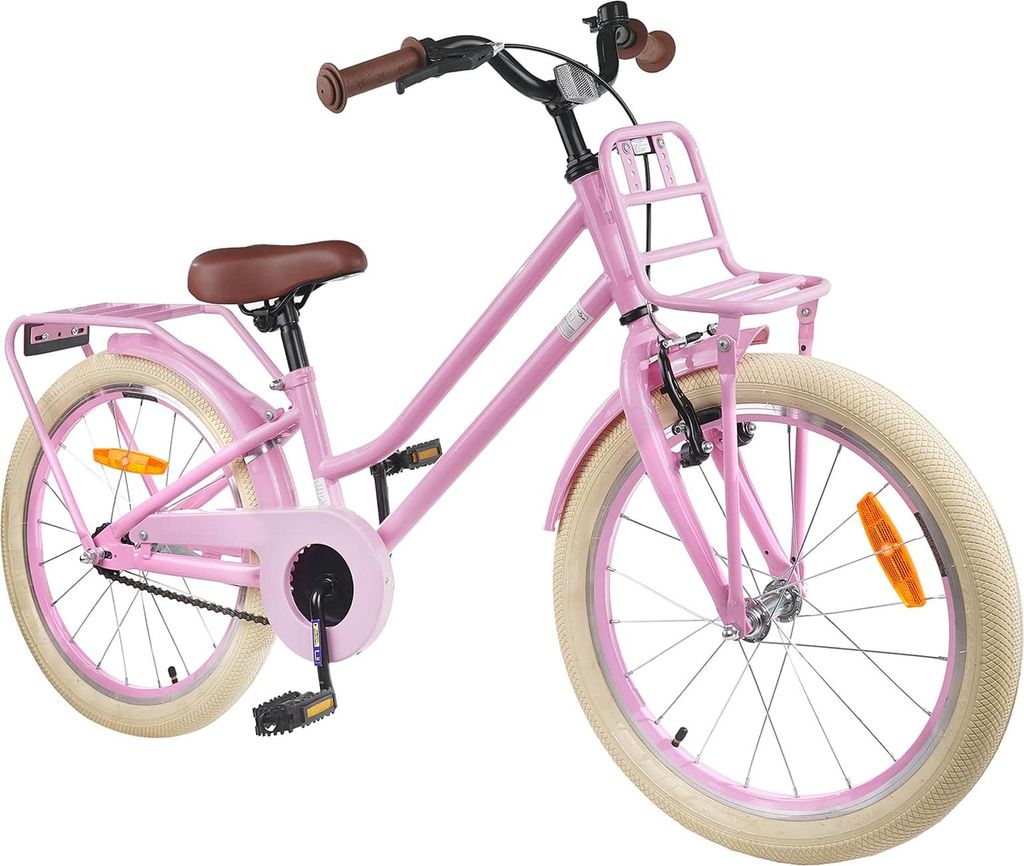 vidaXL Kinderfahrrad 18 Zoll für 5-7 Jahre alt Hellrosa