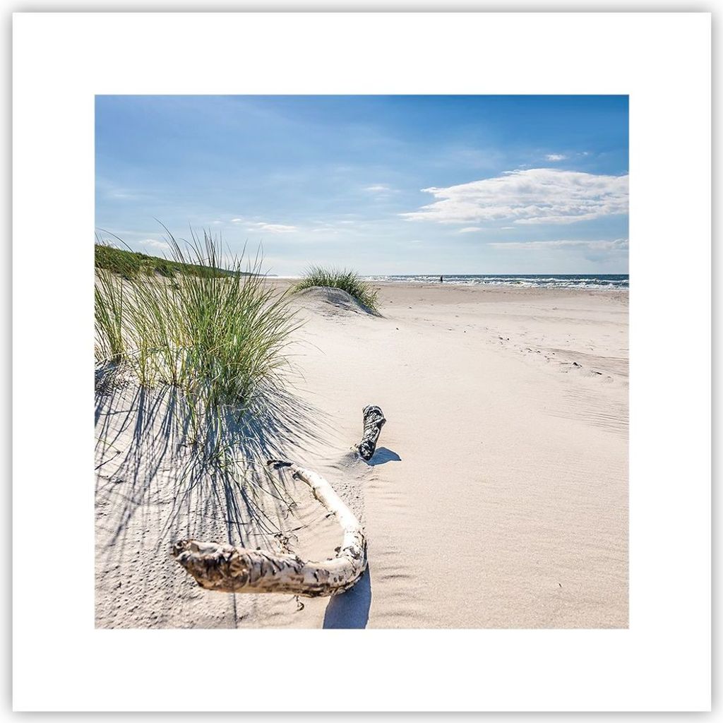 Poster - Poster ohne Rahmen - Mrzezyno Strand Meer - 30x30 cm - Wand Bild - Wanddeko - Wandbilder - Kunstposter - Wandposter - Bilder - Kunstdruck ...