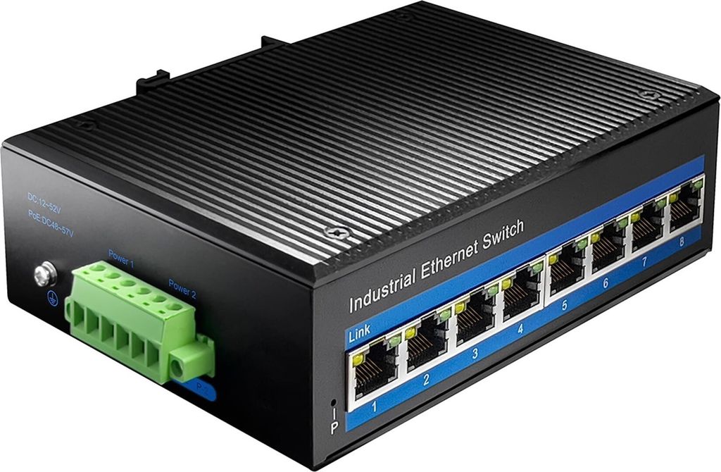 Cudy 8-Port 10/100M Industrial PoE Switch, Unmanaged, Gigabit Ethernet (10/100/1000), Vollduplex, Power over Ethernet (PoE), Wandmontage