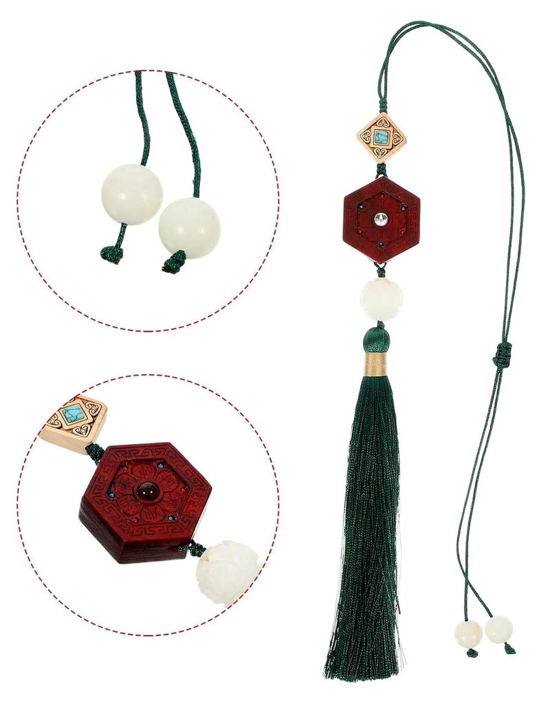 Bagua Holzanhänger mit Lotus Schnitzerei, handgeschnitzt, kompakt und leicht, Holzdeko für Zuhause und Garten, traditionelles chinesisches Feng S...