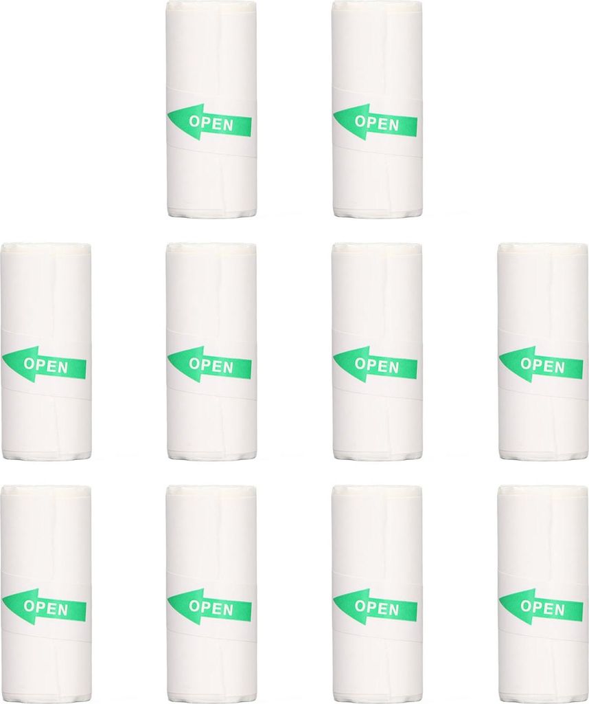 10 Rollen Thermodruckerpapier Tragbares thermisches selbstklebendes Mini-Druckpapier für Etiketten Falsche Fragen Foto 57 x 25 mm