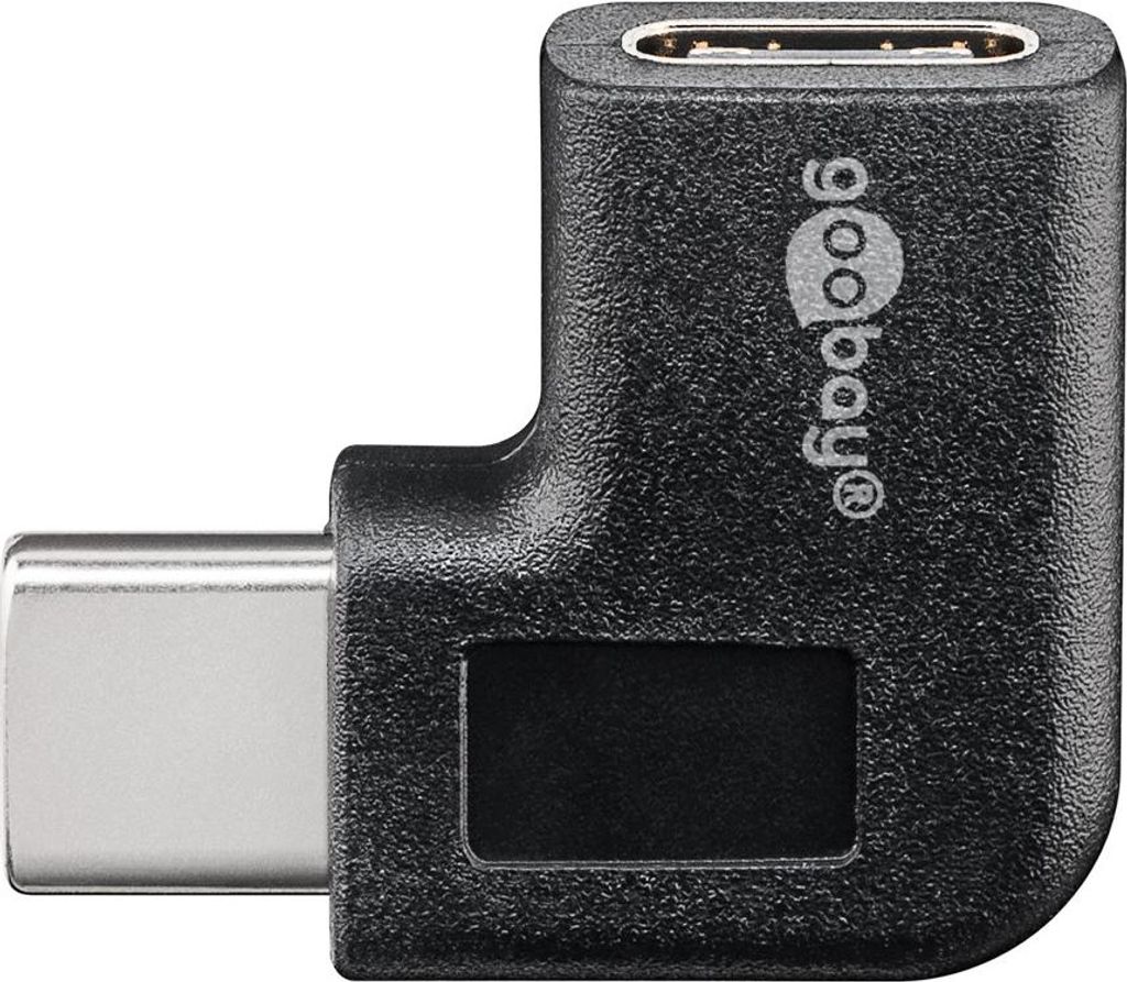 Goobay 45402 Adattatore da USB-C™ a USB-C™ a 90°, nero - Immagine del prodotto 