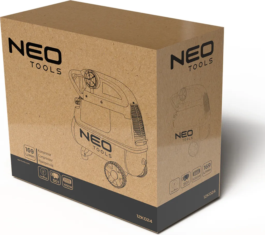 Compresseur 8 Bar Haute Performance 1050W - Capacité 50L NEO TOOLS - 16