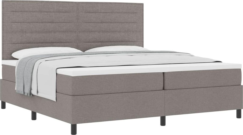 Boxspringbett mit Matratze Taupe 200 x 200 cm Stoff