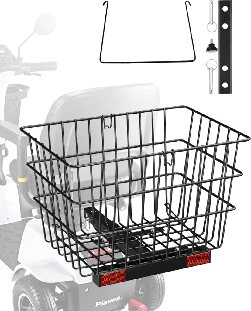 Grand panier de rangement arrière robuste pour scooter senior et PMR