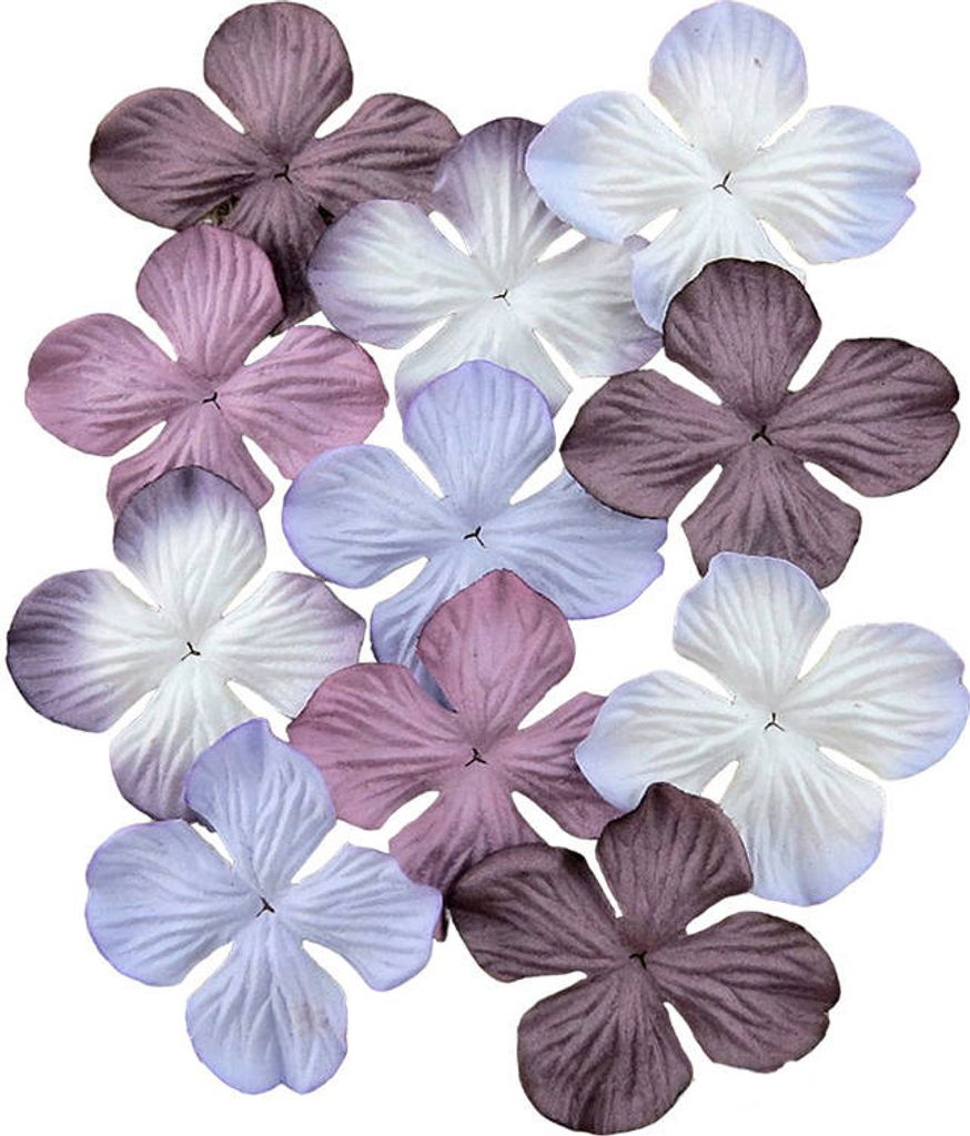 HORTENSIONEN Papierblumen, Maulbeere Lila Mix 50mm - 100 Stück