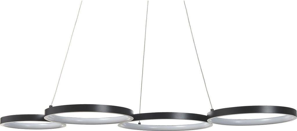 BELIANI Lampa wisząca czarna aluminium zintegrowane Zdjęcie produktu 