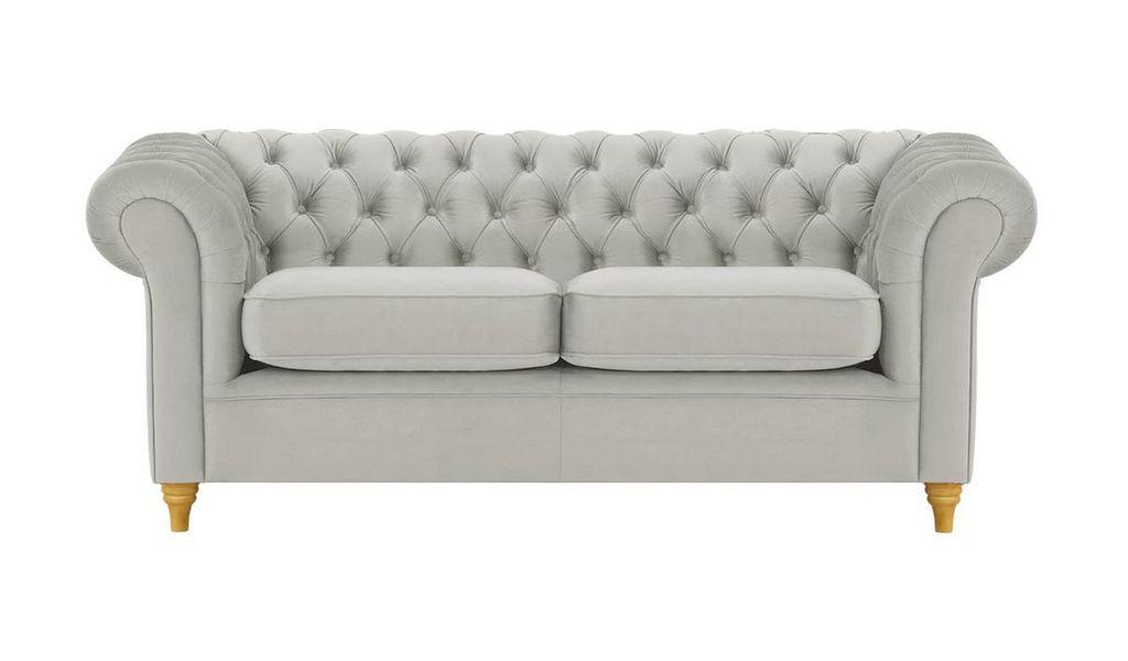 SLF24 - Dreisitzer-Sofa Chesterfield - hellgrau - Velluto 15