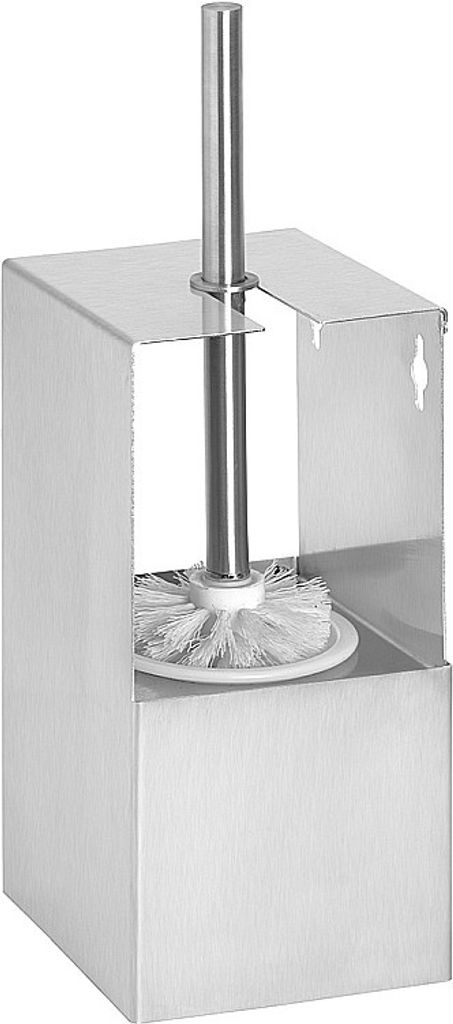 BIVA WC-Bürstengarnitur hängend Edelstahl matt 130x353x120 mm für Bad & WC >> zum Bohren