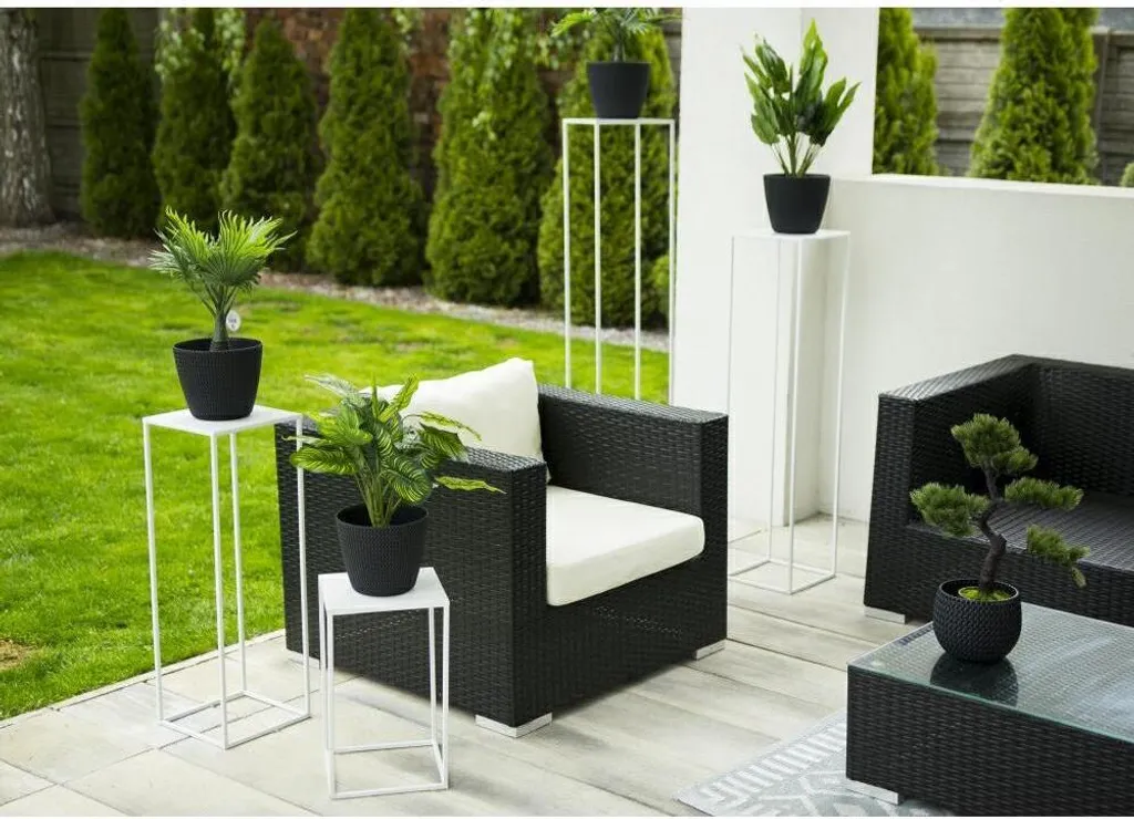 Howhomely Porte-fleurs en Métal Blanc 100cm - Support Plantes Design - 7