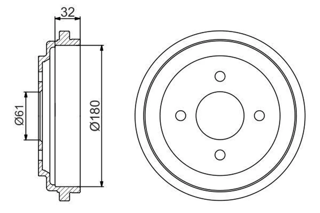 Tambour de Frein Arrière Bosch pour Nissan Micra K11 - Kit de 2 Pièces