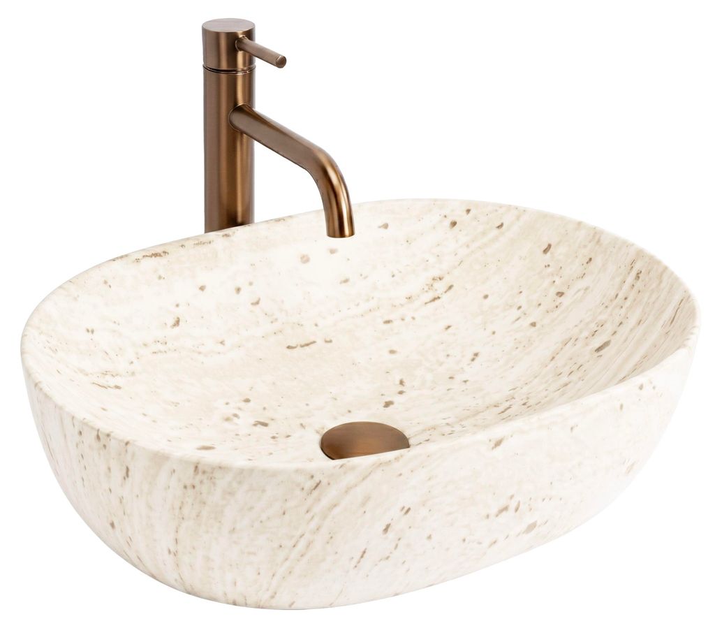 Aufsatzwaschbecken Rea Amelia 48 Travertine Classic Produktbild 