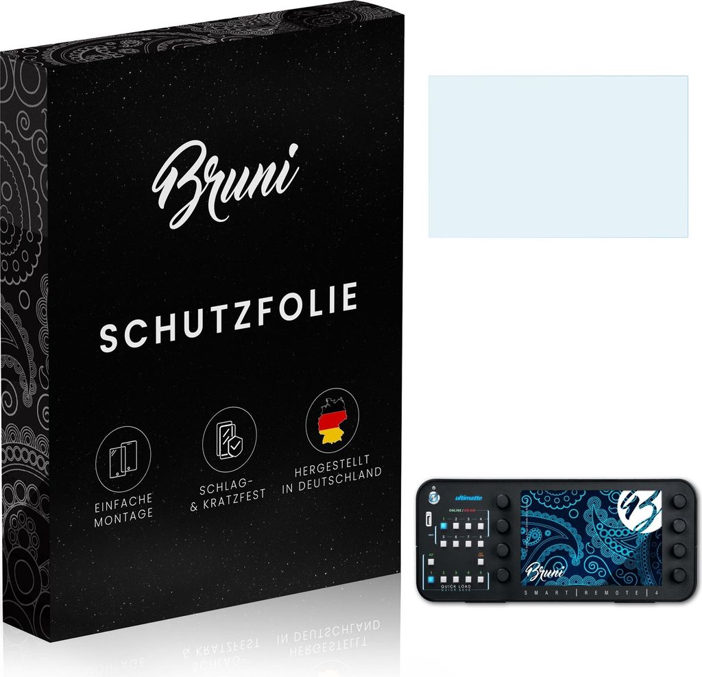 Bruni Basics-Clear 2x Schutzfolie kompatibel mit Blackmagic Design Ultimatte Smart Remote 4 Folie