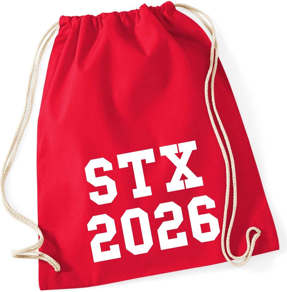 Huuraa Turnbeutel STX 2026 Abschluss Dänemark 12 Liter Classic Red Baumwolle Rucksack Geschenkidee
