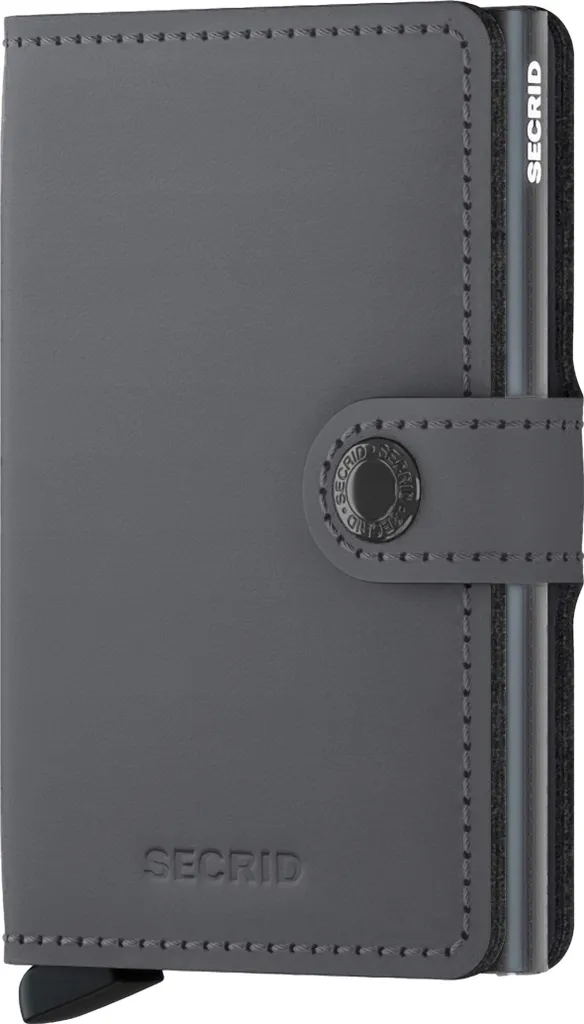 Petit Portefeuille Porte-cartes Secrid Miniwallet en Cuir Gris Original