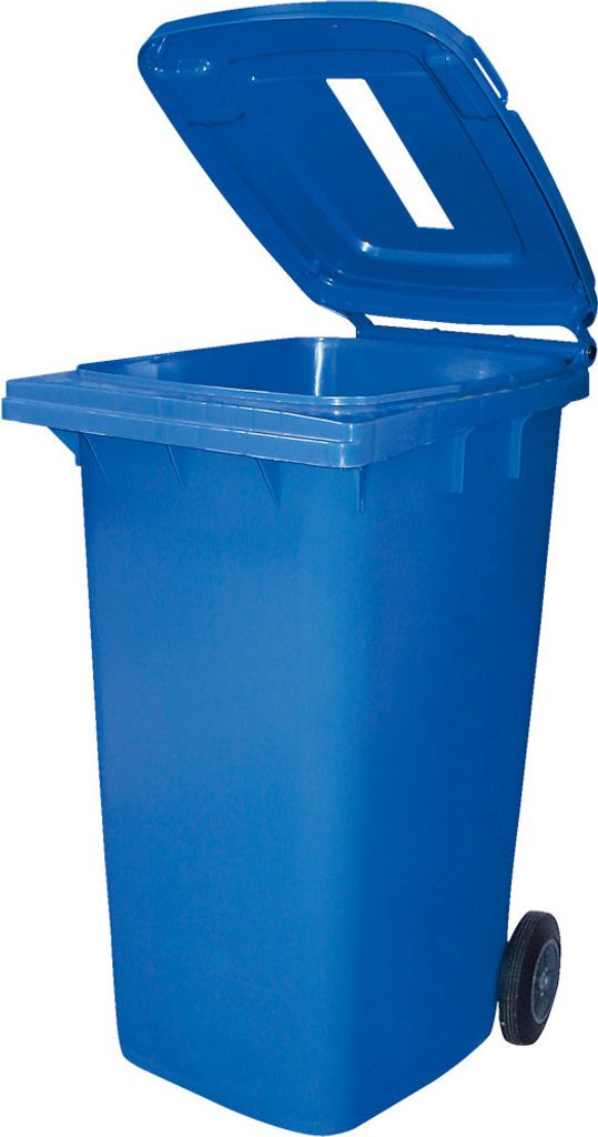 240 Liter Mülltonne mit Einwurfschlitz, BxTxH 580 x 740 x 1070 mm, blau