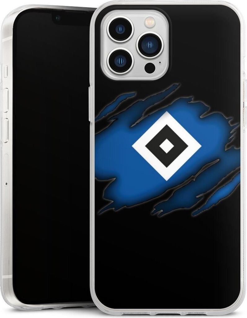 DeinDesign Handyhülle für Apple iPhone 13 Pro Max Silikon Hülle Case Smartphone Schutzhülle HSV Hamburger SV Offizielles Lizenzprodukt