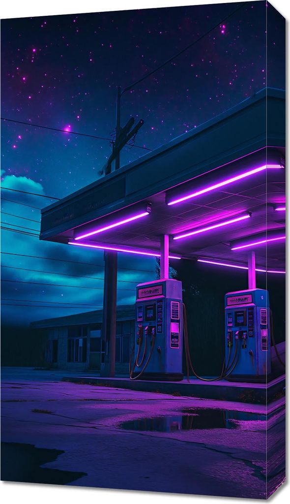 Bild 40x70cm Kraft der Neon-Nacht