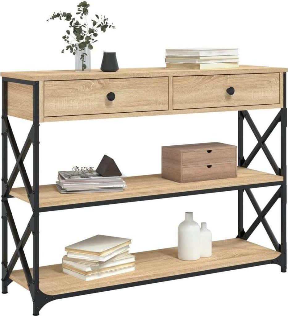 "2026 Aktion"Konsolentisch/Beistelltisch Moderner design - Sofatisch für Wohnzimmer - Sonoma-Eiche 100x28x75 cm Holzwerkstoff DEMöbel 6167815